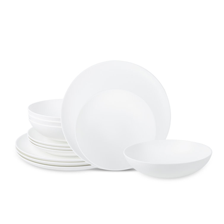 Matte White Porcelain 24-Piece Dinnerware Set for 8