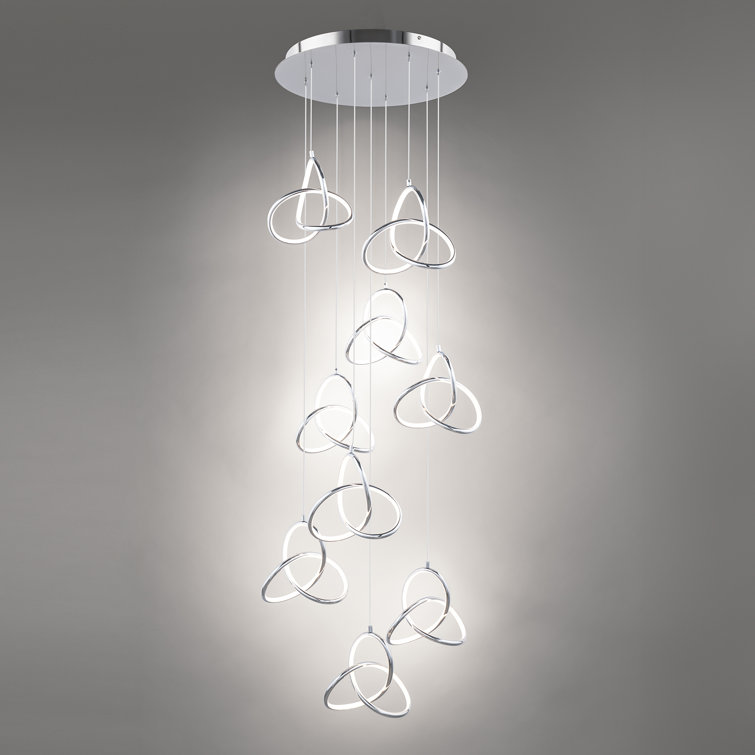 Chrome 9-Light LED Pendant with Composite Diffusers