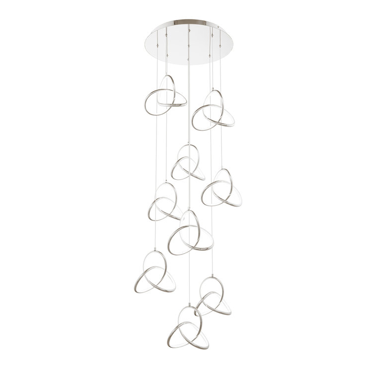 Chrome 9-Light LED Pendant with Composite Diffusers