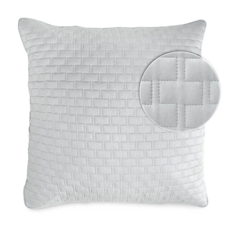 Stone Gray Quilted Euro Sham with Piped Edges