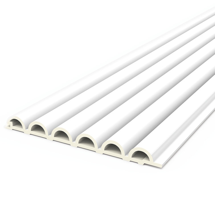 White WPC 3D Fluted Wall Paneling 6.2" x 102"