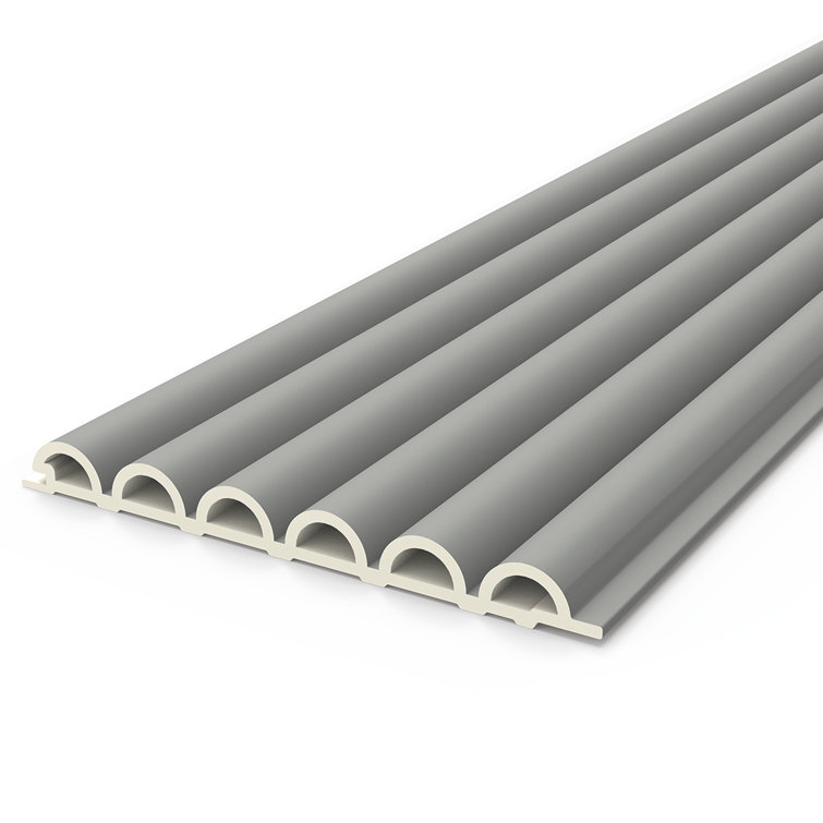 Gray 6.2" x 102" 3D Textured Vinyl Slat Wall Panels