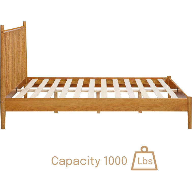 King Rustic Oak Solid Wood Bed Frame with Spindle Headboard