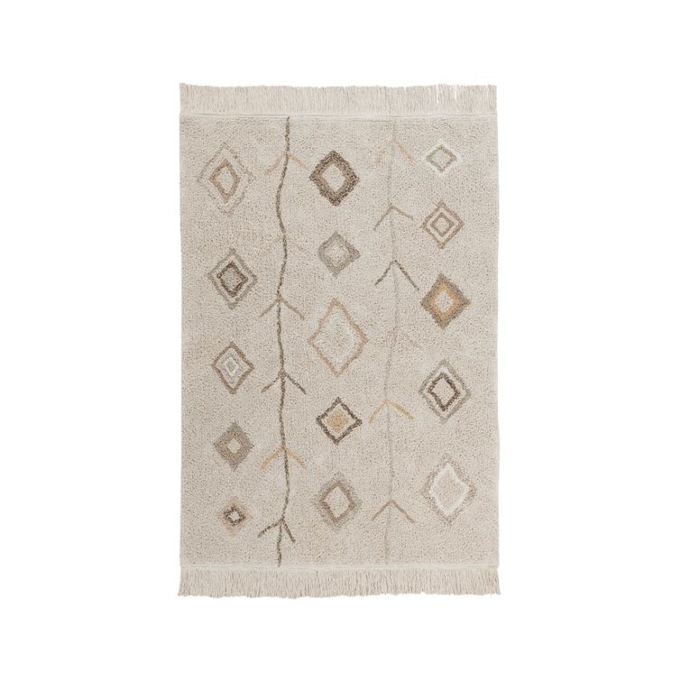 Kaarol Earth Ivory and Natural Rectangular Washable Rug