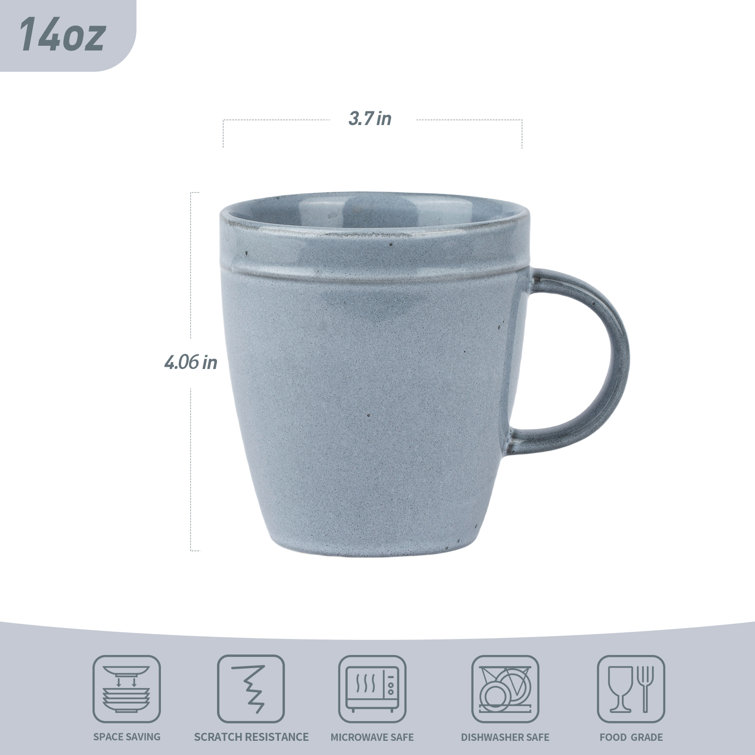 Blue Ceramic Microwave Safe Coffee Mug Set