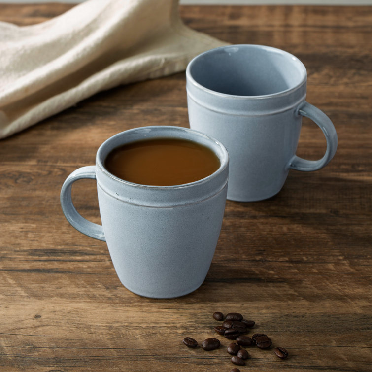 Blue Ceramic Microwave Safe Coffee Mug Set