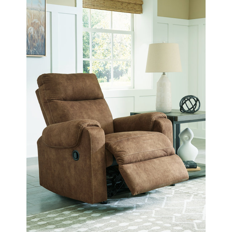 Brindle Faux Leather Manual Recliner with Gentle Rocking Motion