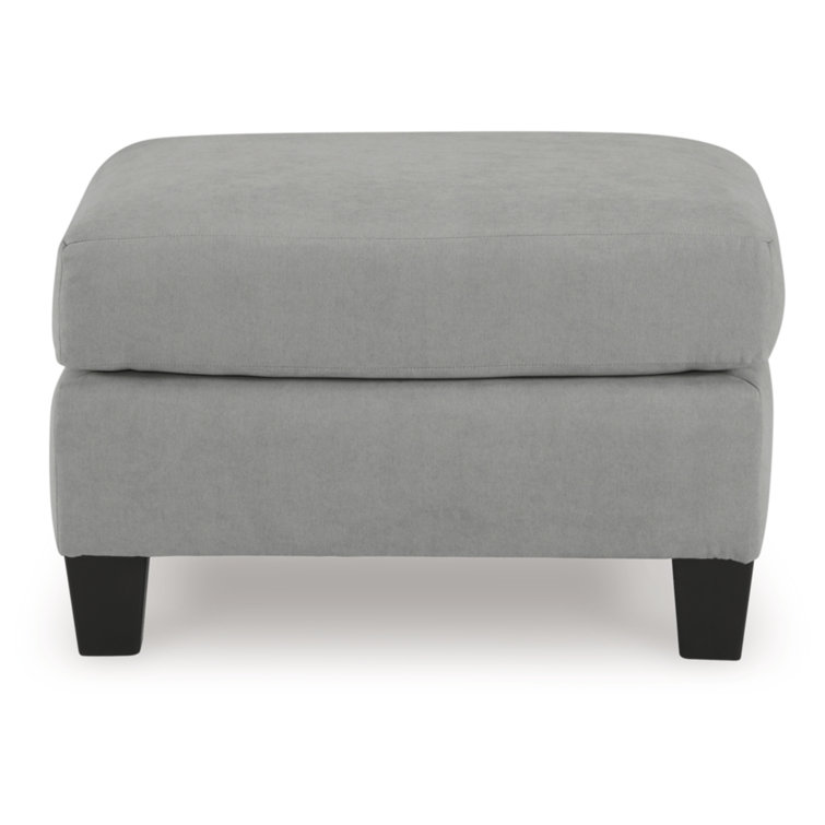 Gray Suede Velvet Storage Pouf Ottoman
