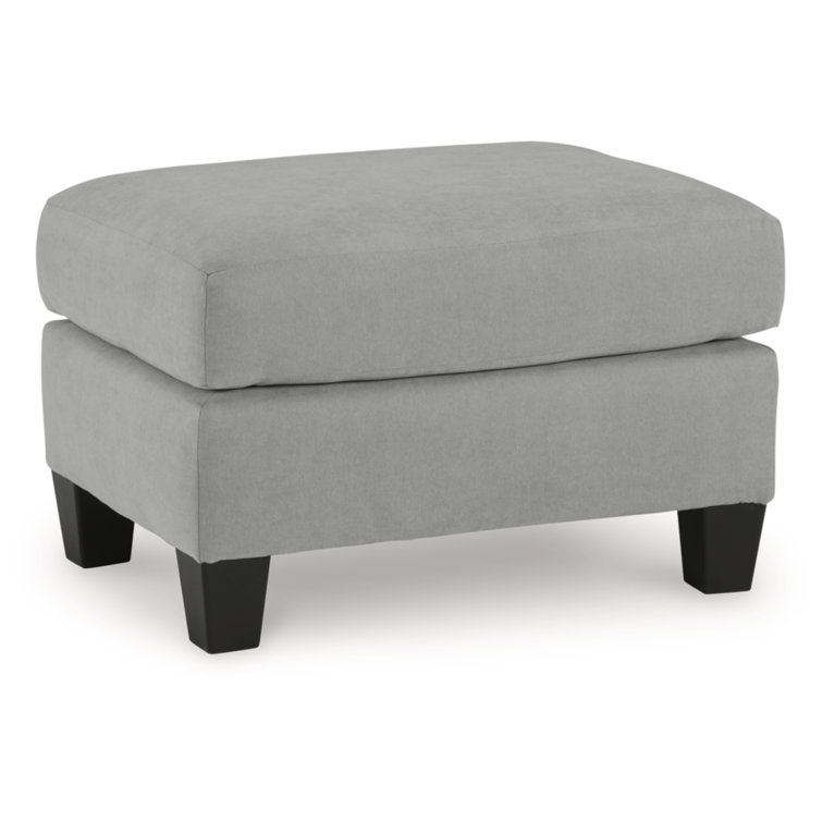 Gray Suede Velvet Storage Pouf Ottoman