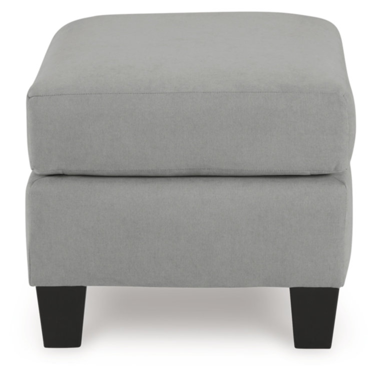 Gray Suede Velvet Storage Pouf Ottoman