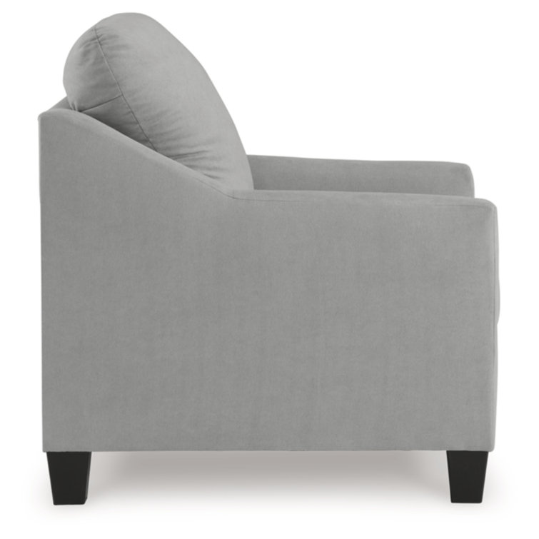 Gray Velvet Contemporary Stationary Chair