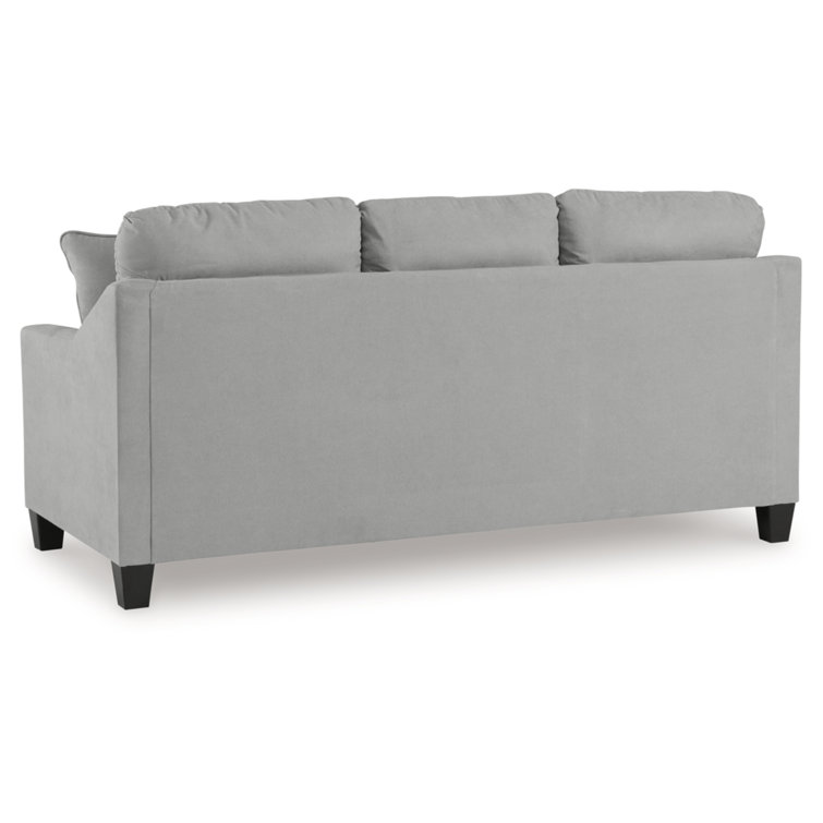 Gray Velvet Tufted Stationary Sofa with Removable Cushions