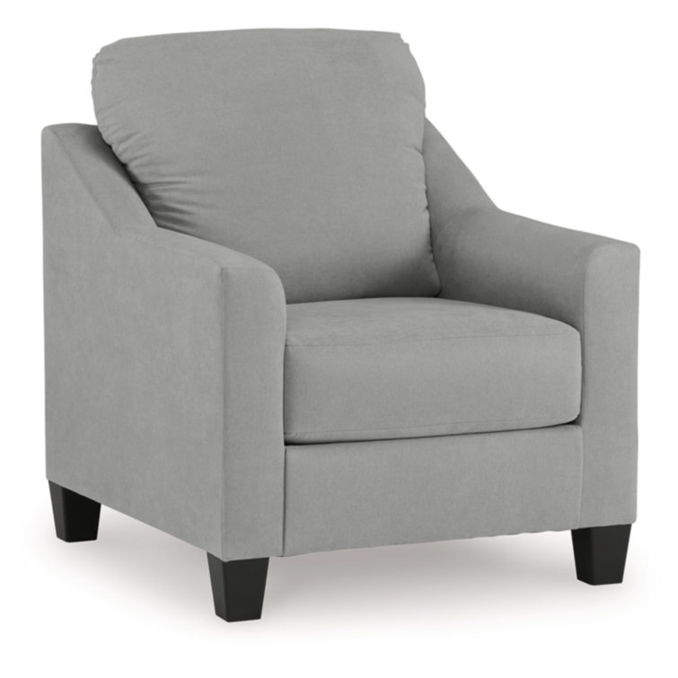 Gray Velvet Contemporary Stationary Chair