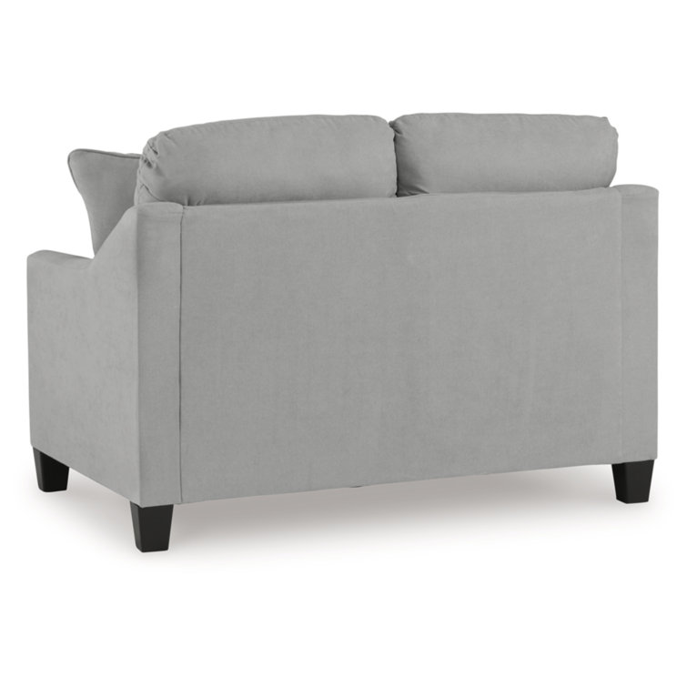 Gray Velvet Loveseat with Removable Cushions