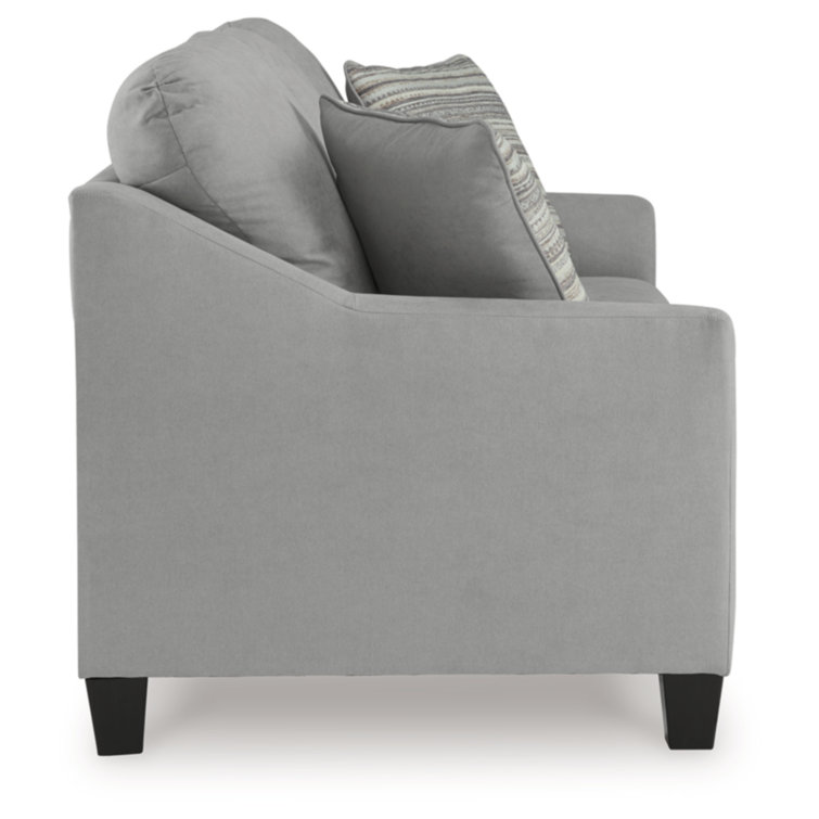 Gray Velvet Tufted Stationary Sofa with Removable Cushions
