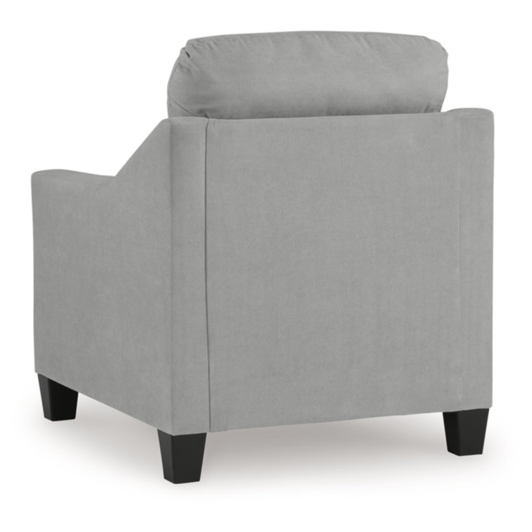 Gray Velvet Contemporary Stationary Chair