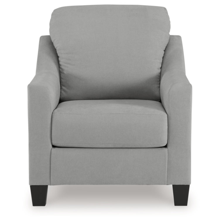 Gray Velvet Contemporary Stationary Chair