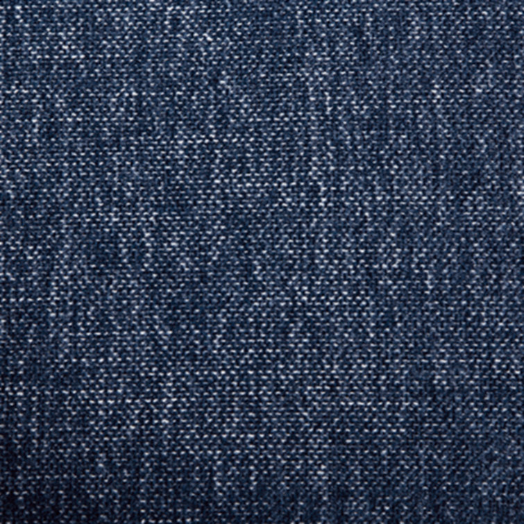 Navy Blue Chenille Contemporary Ottoman with Reversible Cushions