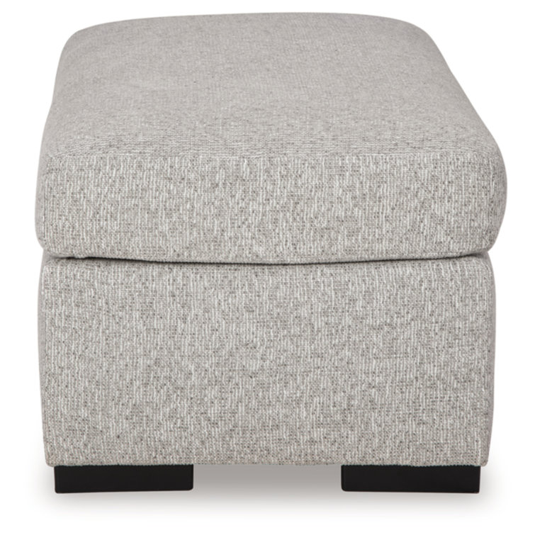 Gray Contemporary Upholstered Storage Ottoman