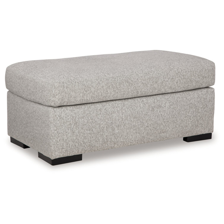 Gray Contemporary Upholstered Storage Ottoman