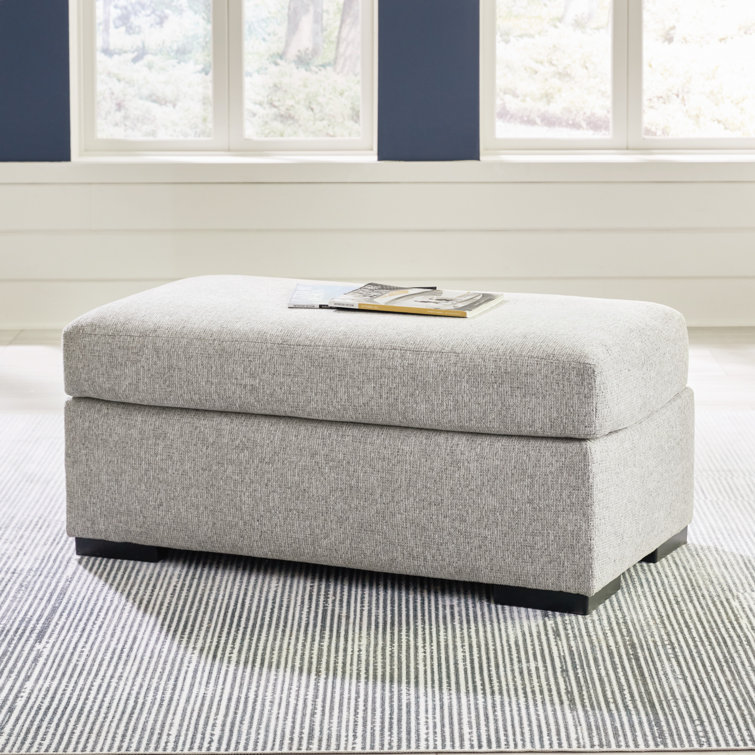 Gray Contemporary Upholstered Storage Ottoman