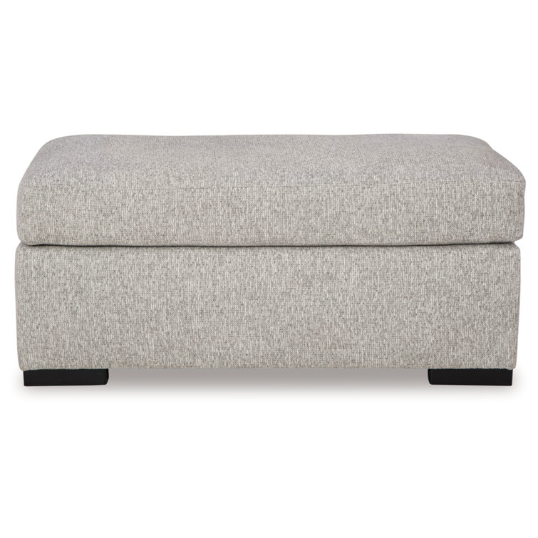 Gray Contemporary Upholstered Storage Ottoman