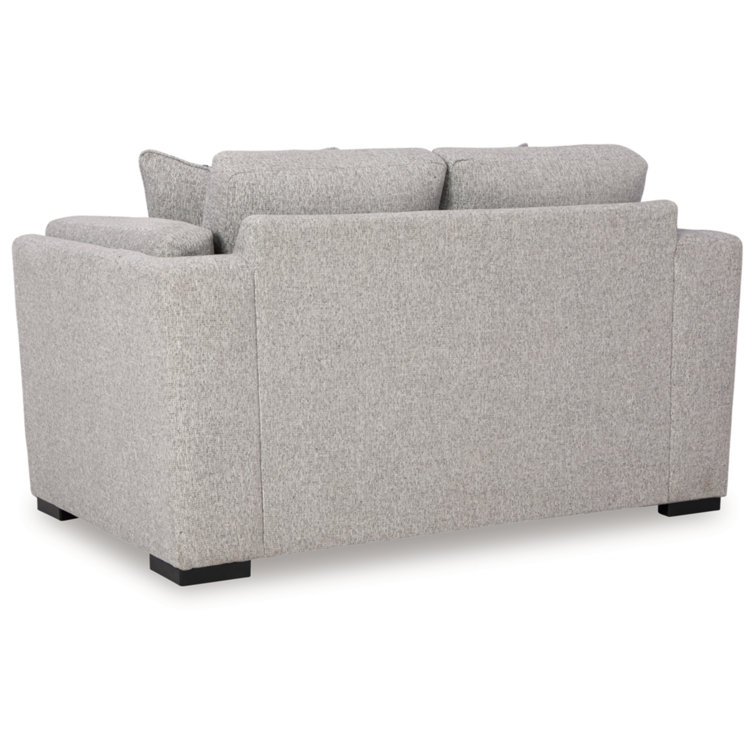 Pewter Gray Washable Fabric Stationary Sofa with Pillow Back