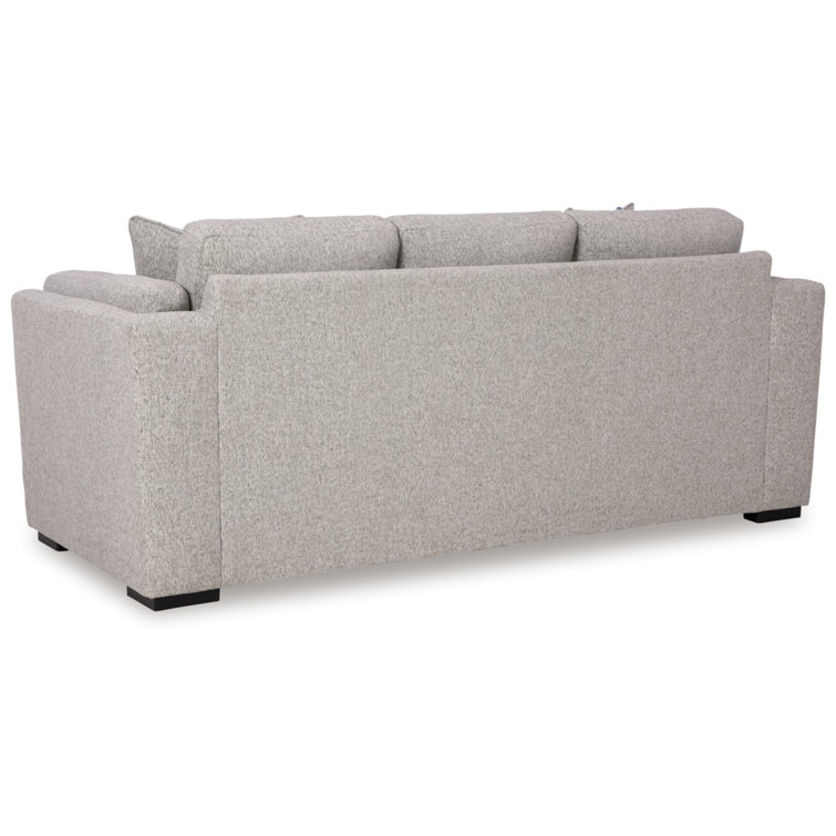 Pewter Gray Washable Fabric Stationary Sofa with Pillow Back