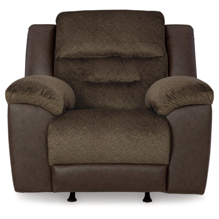 Brown Faux Leather Contemporary Recliner Chair