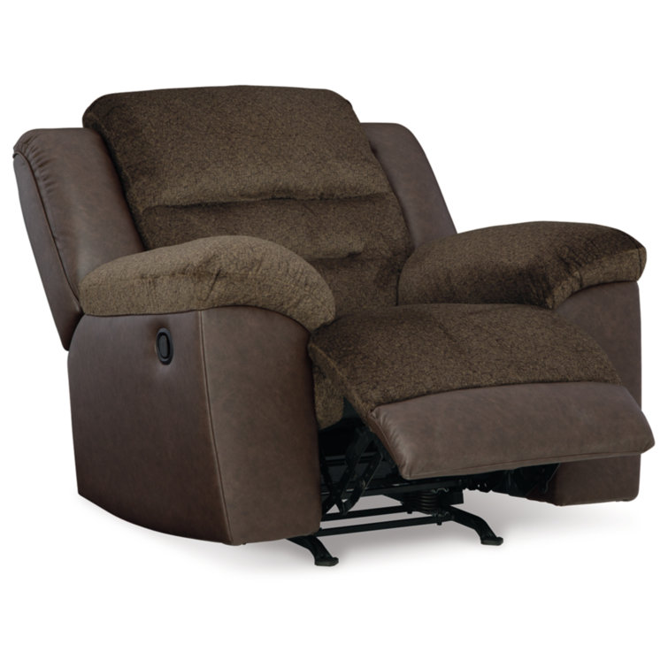 Brown Faux Leather Contemporary Recliner Chair