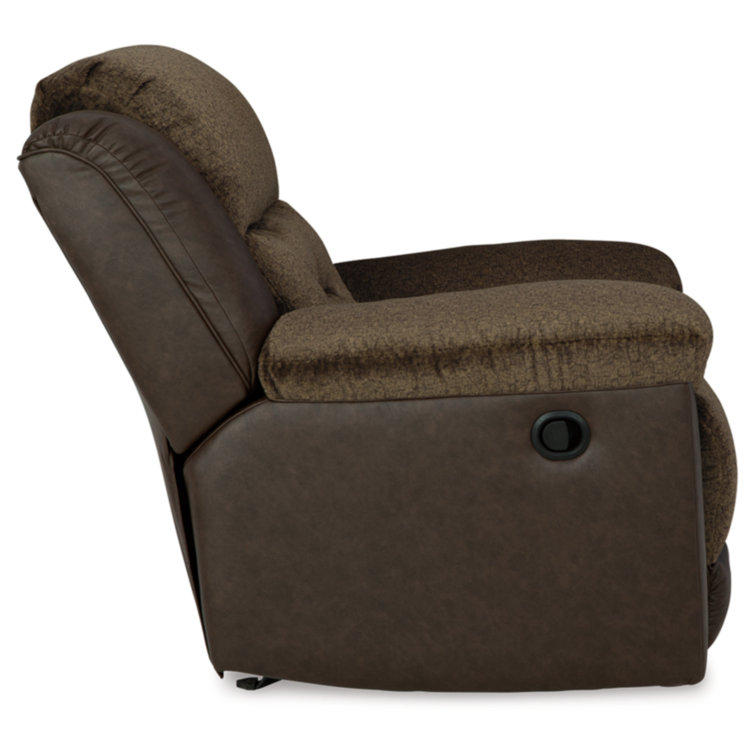 Brown Faux Leather Contemporary Recliner Chair