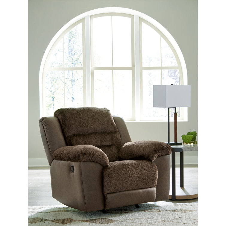 Brown Faux Leather Contemporary Recliner Chair