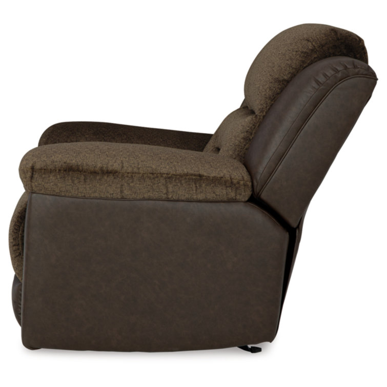 Brown Faux Leather Contemporary Recliner Chair