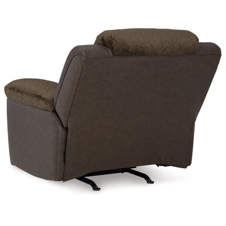 Brown Faux Leather Contemporary Recliner Chair
