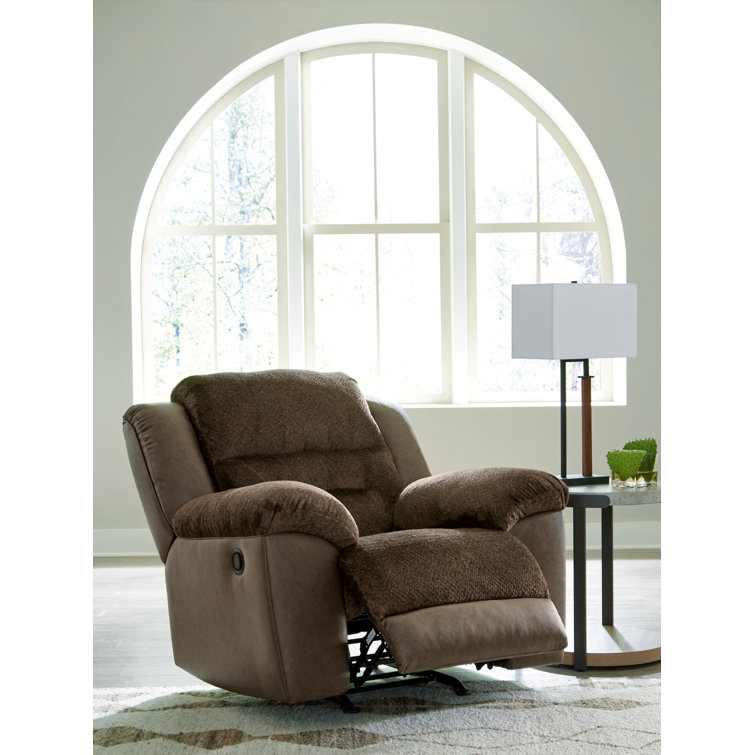Brown Faux Leather Contemporary Recliner Chair