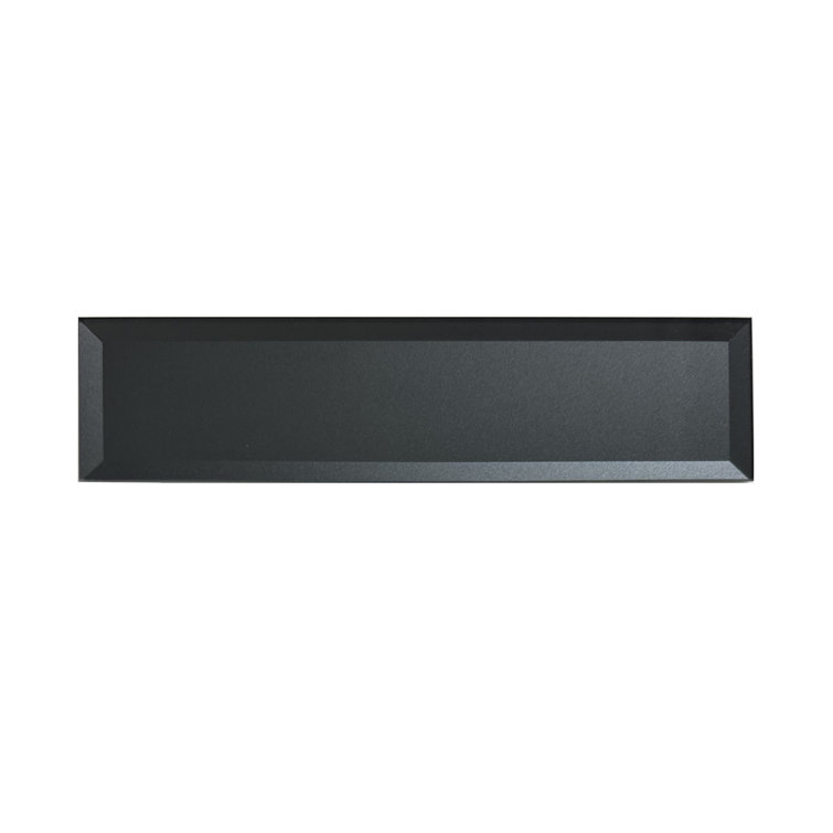 Secret Gray 4x16 Glossy Beveled Glass Subway Wall Tile