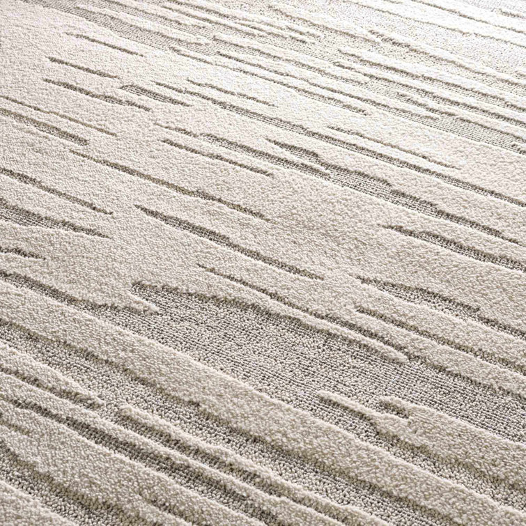 Beige and Gray Machine Woven Polypropylene Area Rug 2' x 3'