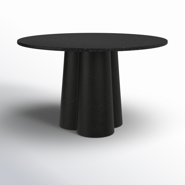 Alexi Black Concrete Round Outdoor Dining Table