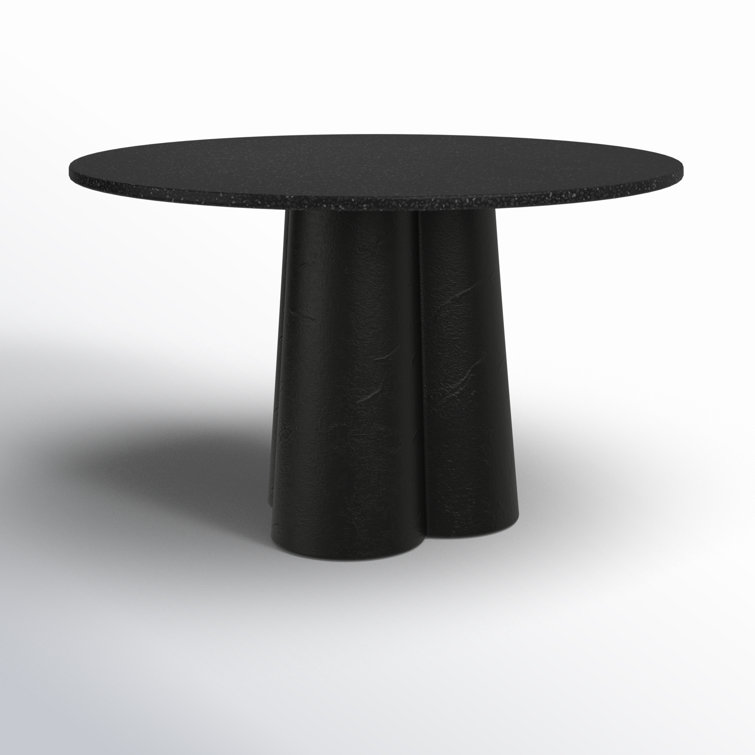 Alexi Black Concrete Round Outdoor Dining Table