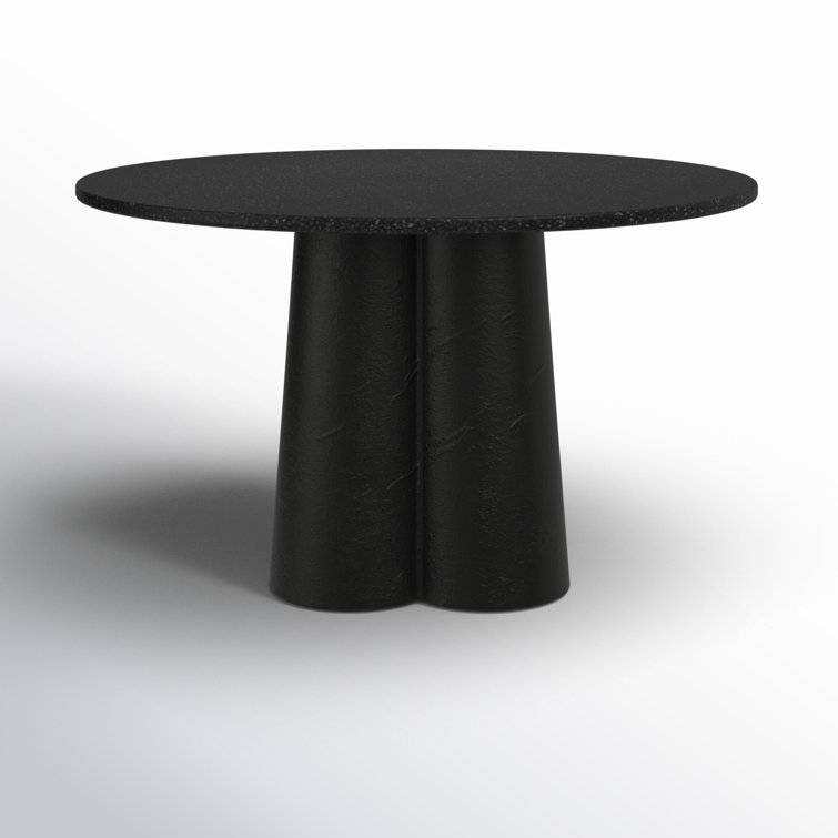 Alexi Black Concrete Round Outdoor Dining Table