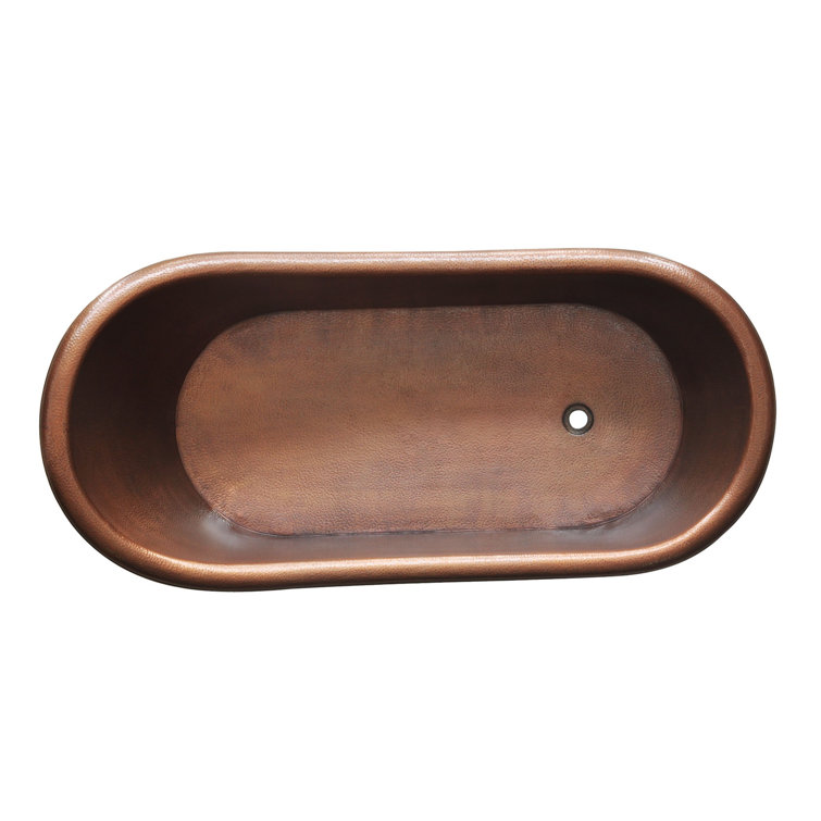 Heisenberg Antique Copper Freestanding Clawfoot Bathtub with Bronze Feet