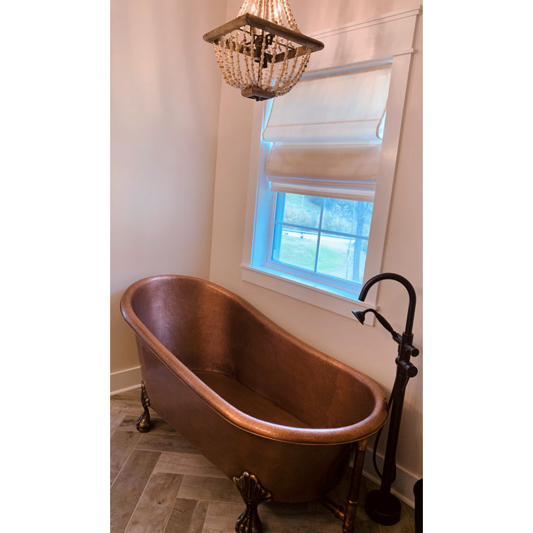Heisenberg Antique Copper Freestanding Clawfoot Bathtub with Bronze Feet