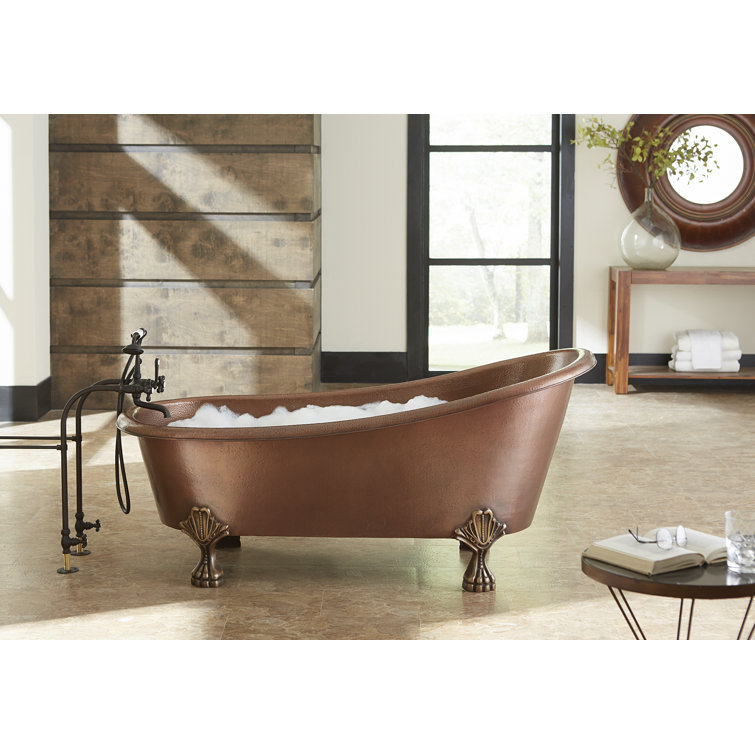Heisenberg 67.5" Antique Copper Freestanding Clawfoot Bathtub