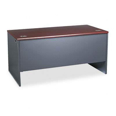 Executive Mahogany Charcoal Desk with Filing Cabinet and Drawer