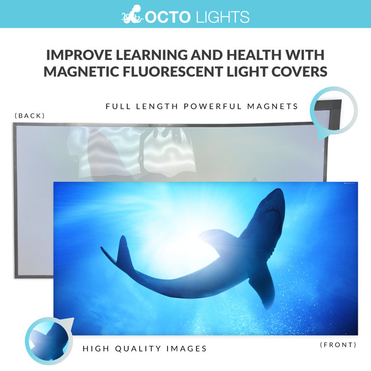 Ocean Shark Magnetic LED Fluorescent Ceiling Light Cover