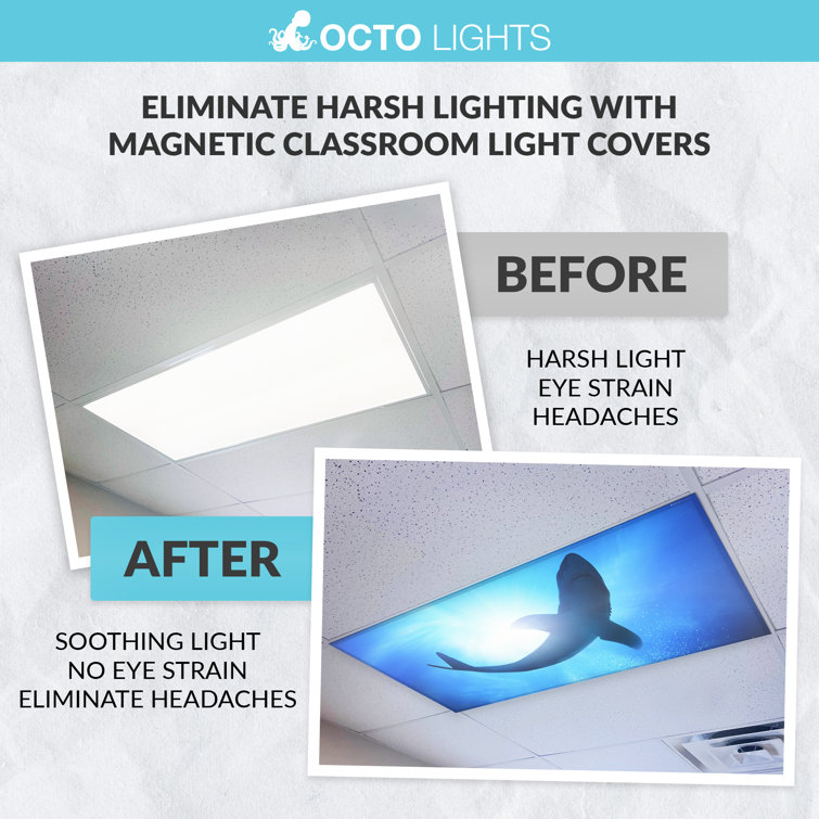 Ocean Shark Magnetic LED Fluorescent Ceiling Light Cover