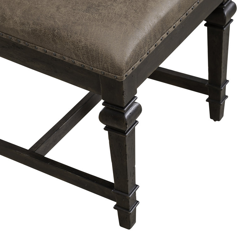Saddle Brown Faux Leather Upholstered Ladderback Side Chair