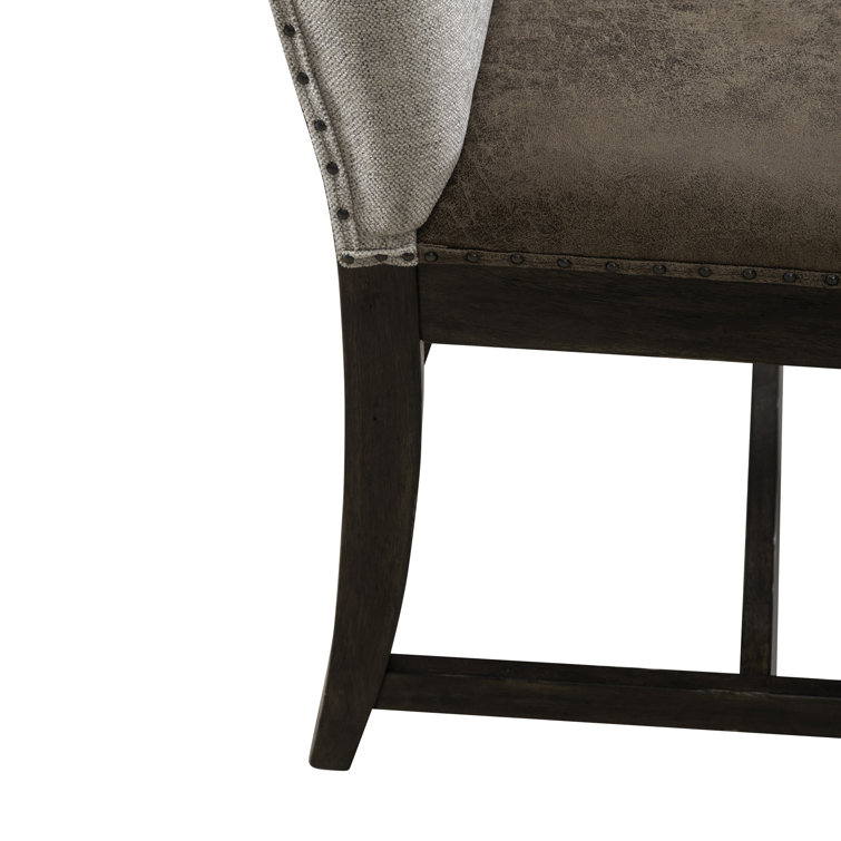 Saddle Brown Faux Leather Upholstered Ladderback Side Chair