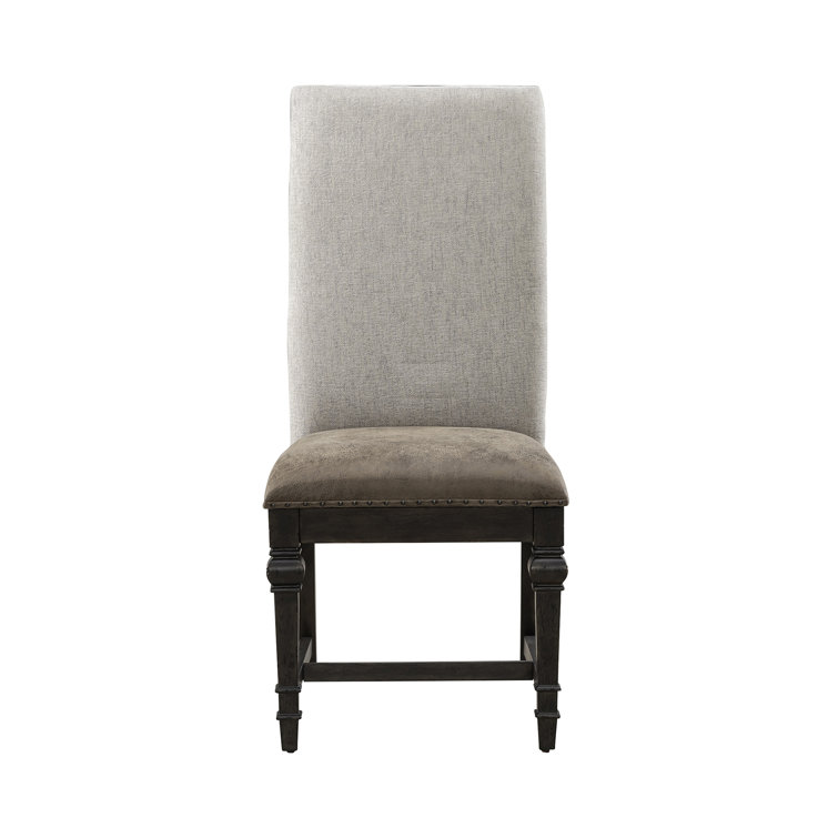 Saddle Brown Faux Leather Upholstered Ladderback Side Chair
