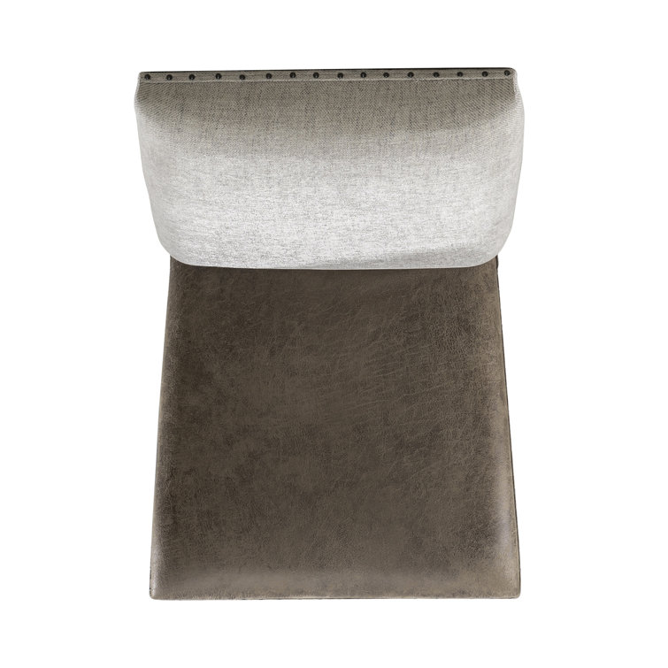 Saddle Brown Faux Leather Upholstered Ladderback Side Chair